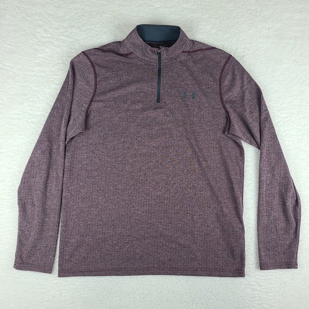 Under Armour Sweater Men Medium Purple Threadborne Looseβ Heatgear Performance